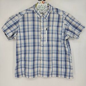 Columbia Shirt Mens XXL Button Up Omni Shade Fishing Vented‎ Blue Plaid